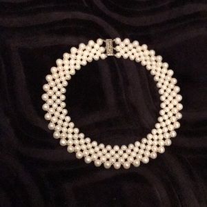 Faux pearl necklace